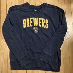 Brand new Brewers New Era, medium lightweight sweatshirt
